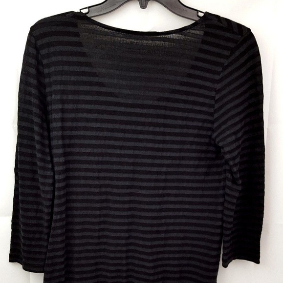 Ann Taylor Loft Black Burnout Top Size Small - Picture 3 of 5